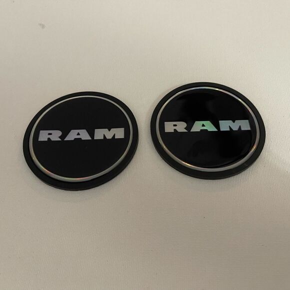 Dodge Ram car cup Coasters in black Set of 2 NWT - Picture 2 of 4